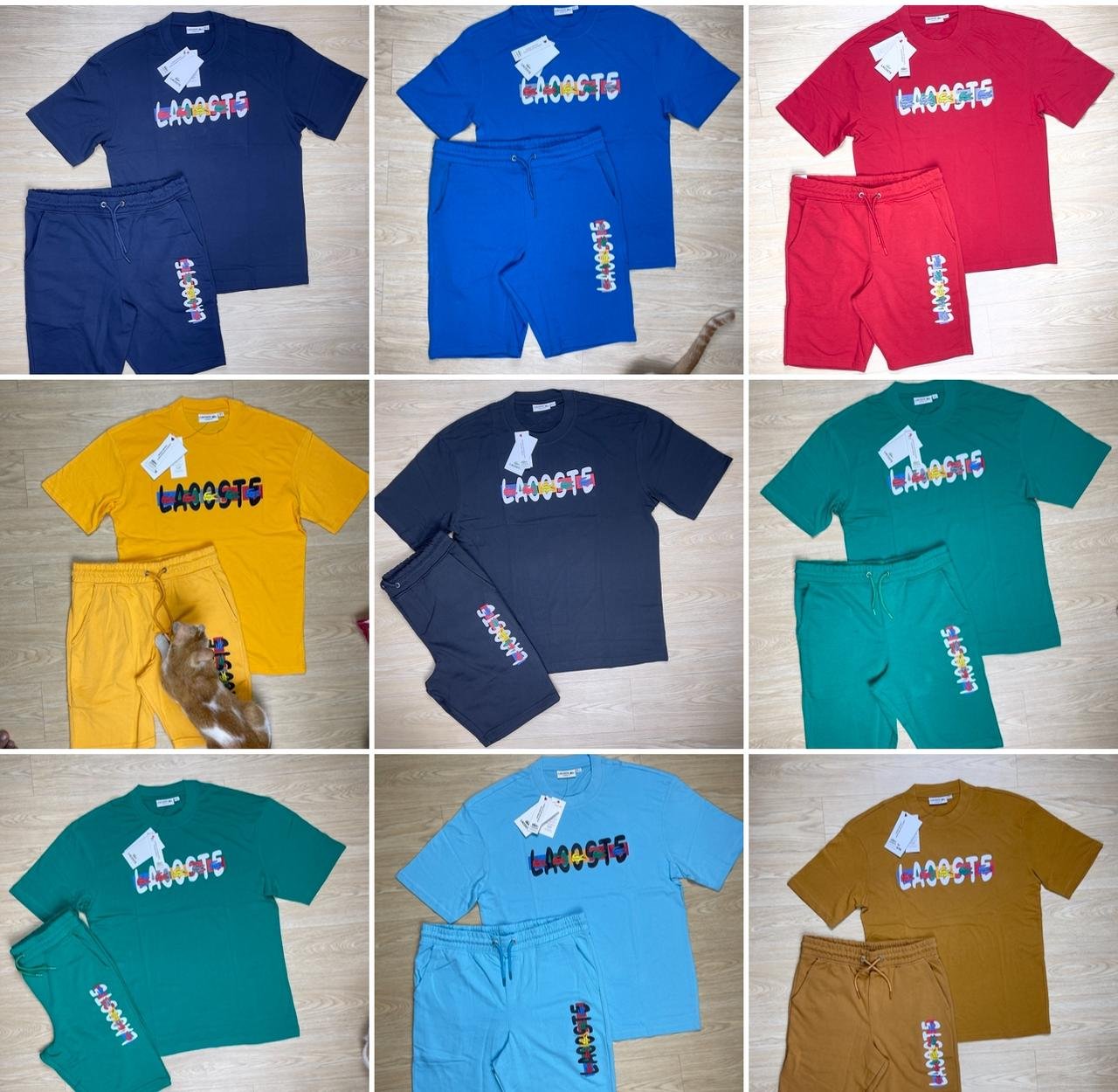 Lacoste t-shirt and shorts set.